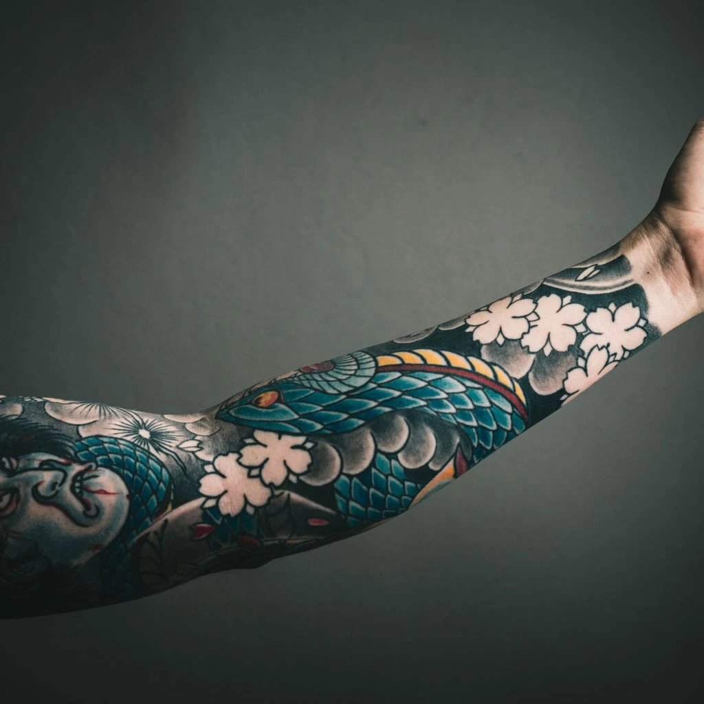 Japanese irezumi tattoo detail in the Style Atlas