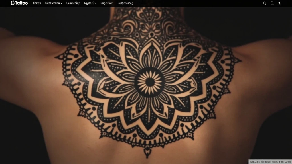 Dotwork mandala back tattoo